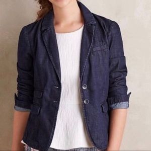 Pilcro and the letterpress denim blazer jacket size Medium